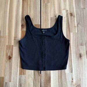 Athleta Half Moon Cropped Tank Black M EUC